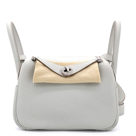 Taurillon Clemence Mini Lindy 20 Gris Pearle