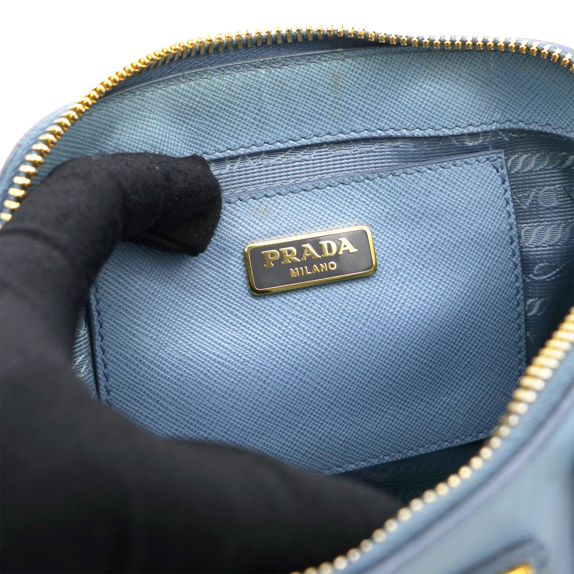 PRADA Saffiano Lux Leather Small Promenade Bag - The Luxury Pop