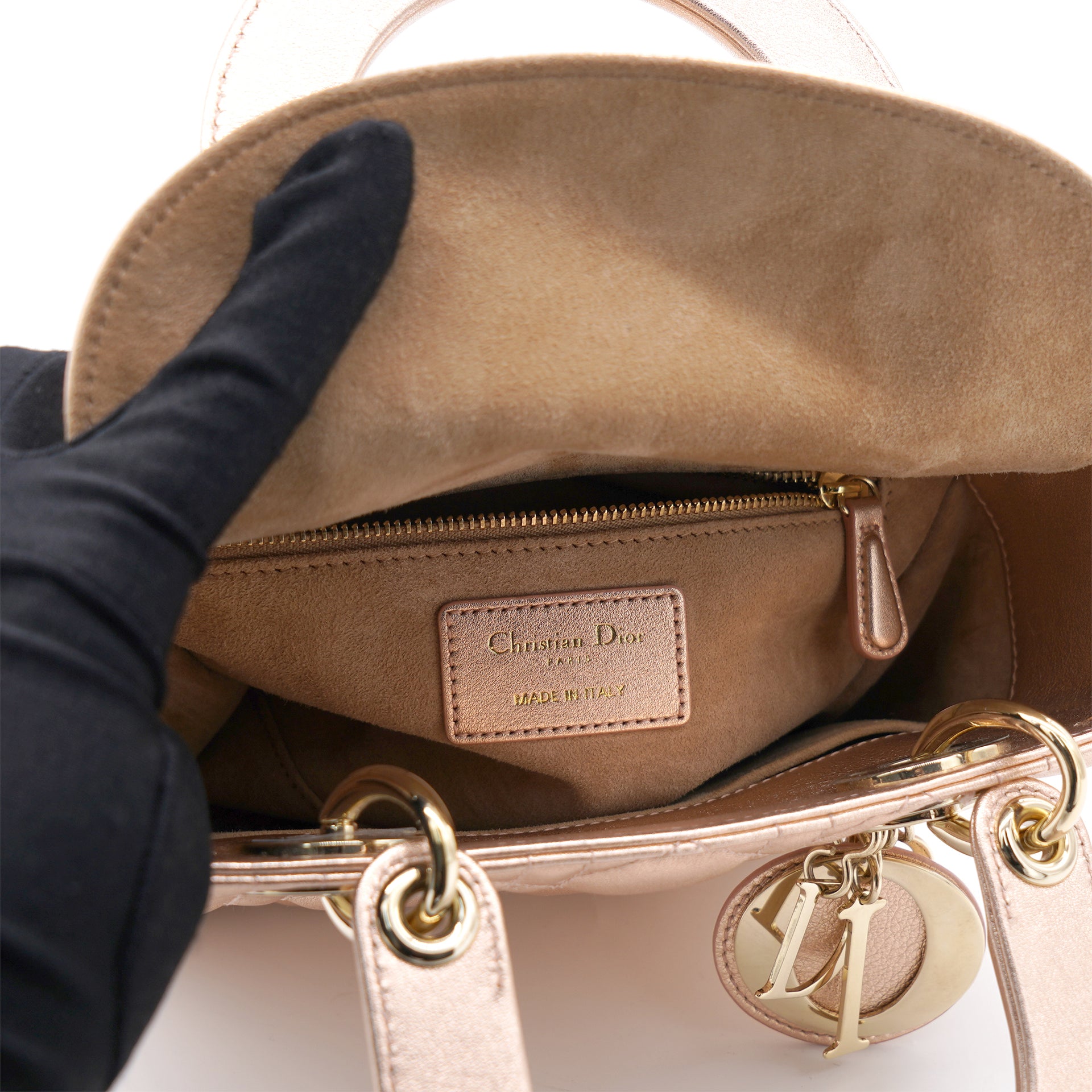 Christian Dior Mini Lady Dior Leather Shoulder Bag