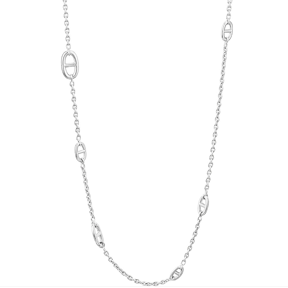 Hermes silver chain on sale necklace