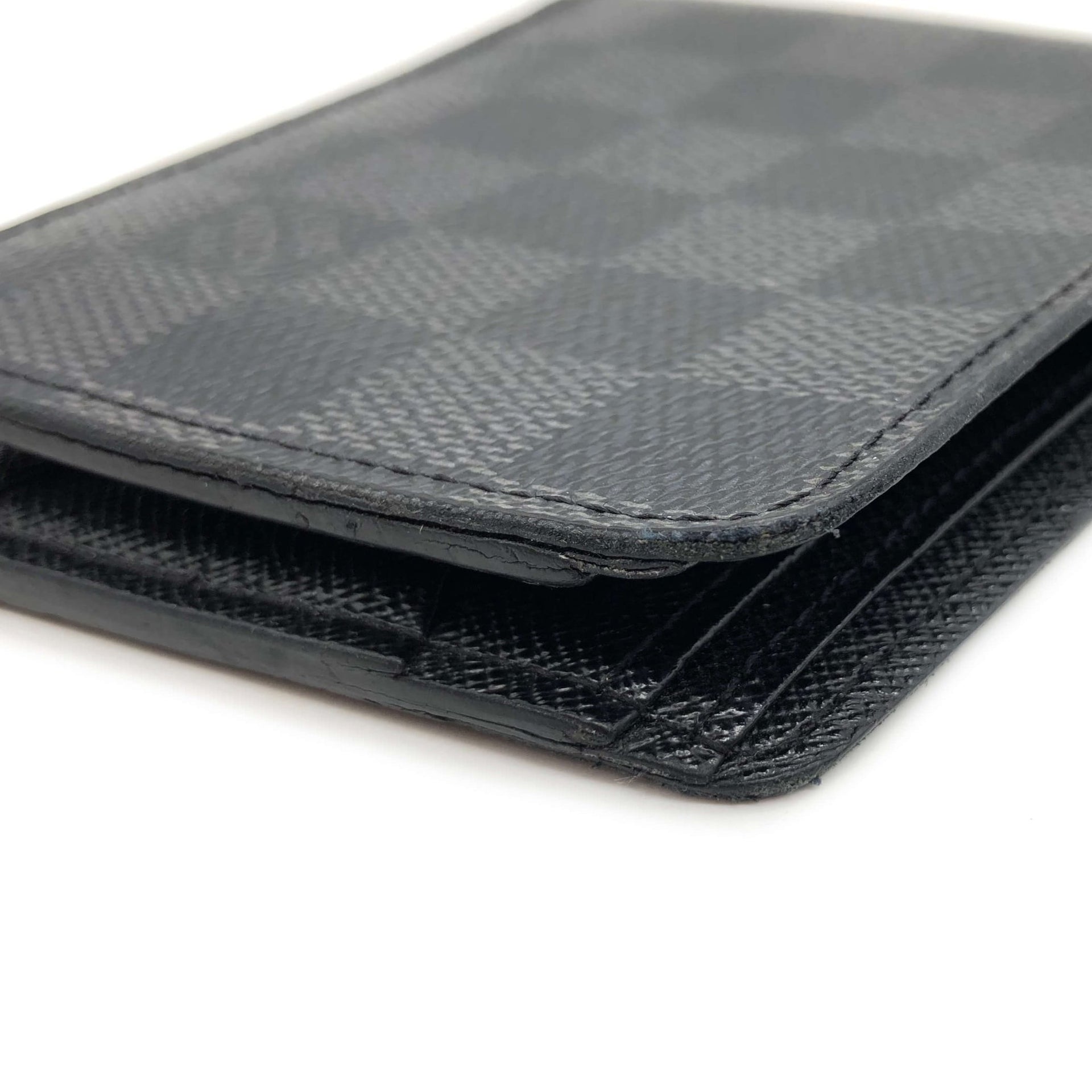 Designer Damier Graphite Canvas Black Leather Card Holder For Men