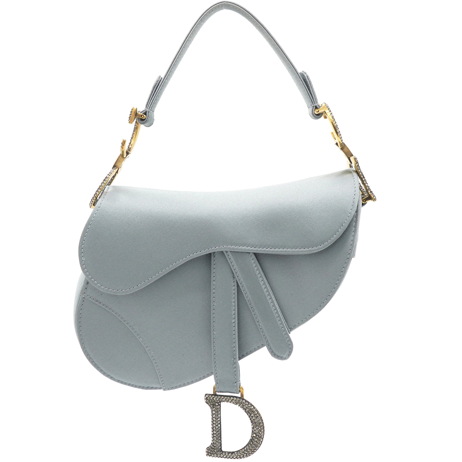Christian Dior Grey Satin Mini Saddle Bag  STYLISHTOP