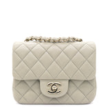 Lambskin Quilted Mini Square Flap Grey