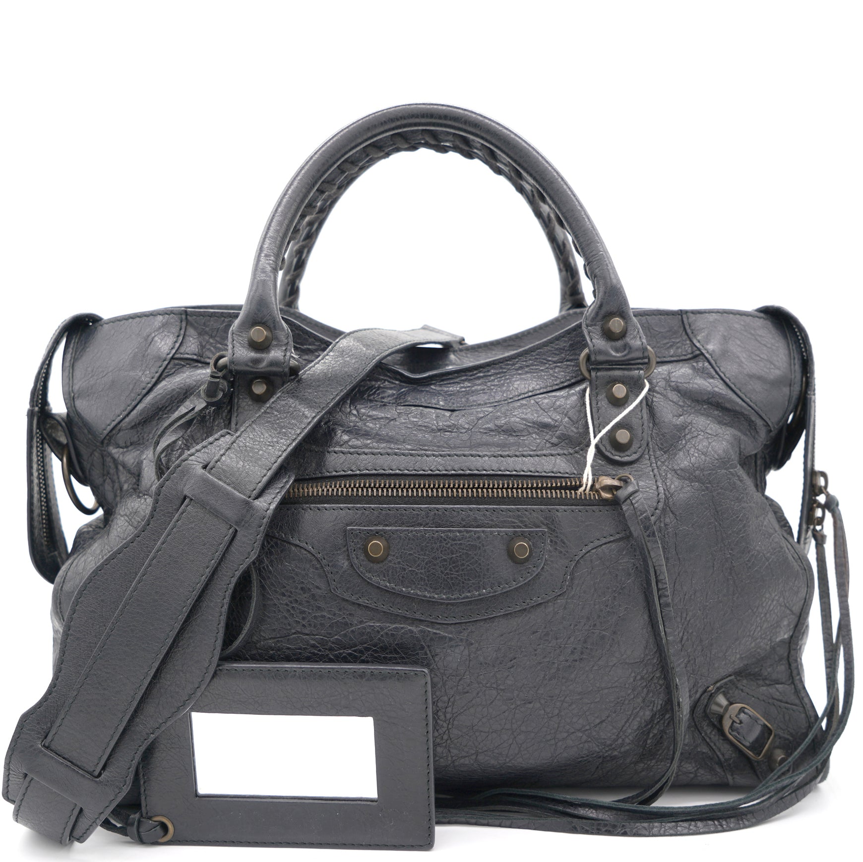 City clip leather clutch bag Balenciaga Black in Leather  25686640