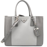 Saffiano Large Galleria Double Zip Tote Grey