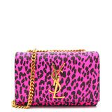 Leopard Print Calfskin Mini Kate Black Pink