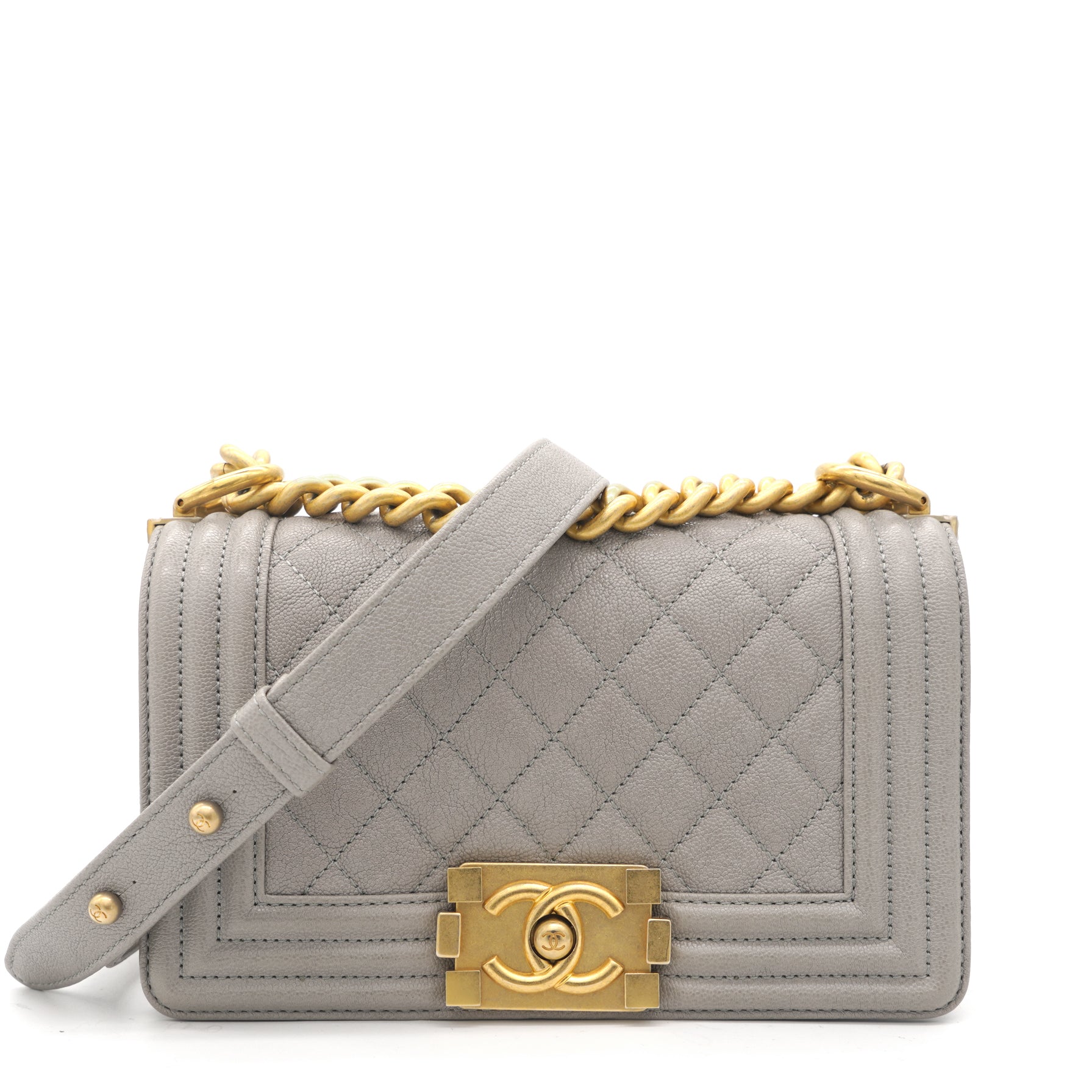 Chanel Grey Suede Caviar Leather Medium Classic Flap Bag  Labellov  Buy  and Sell Authentic Luxury