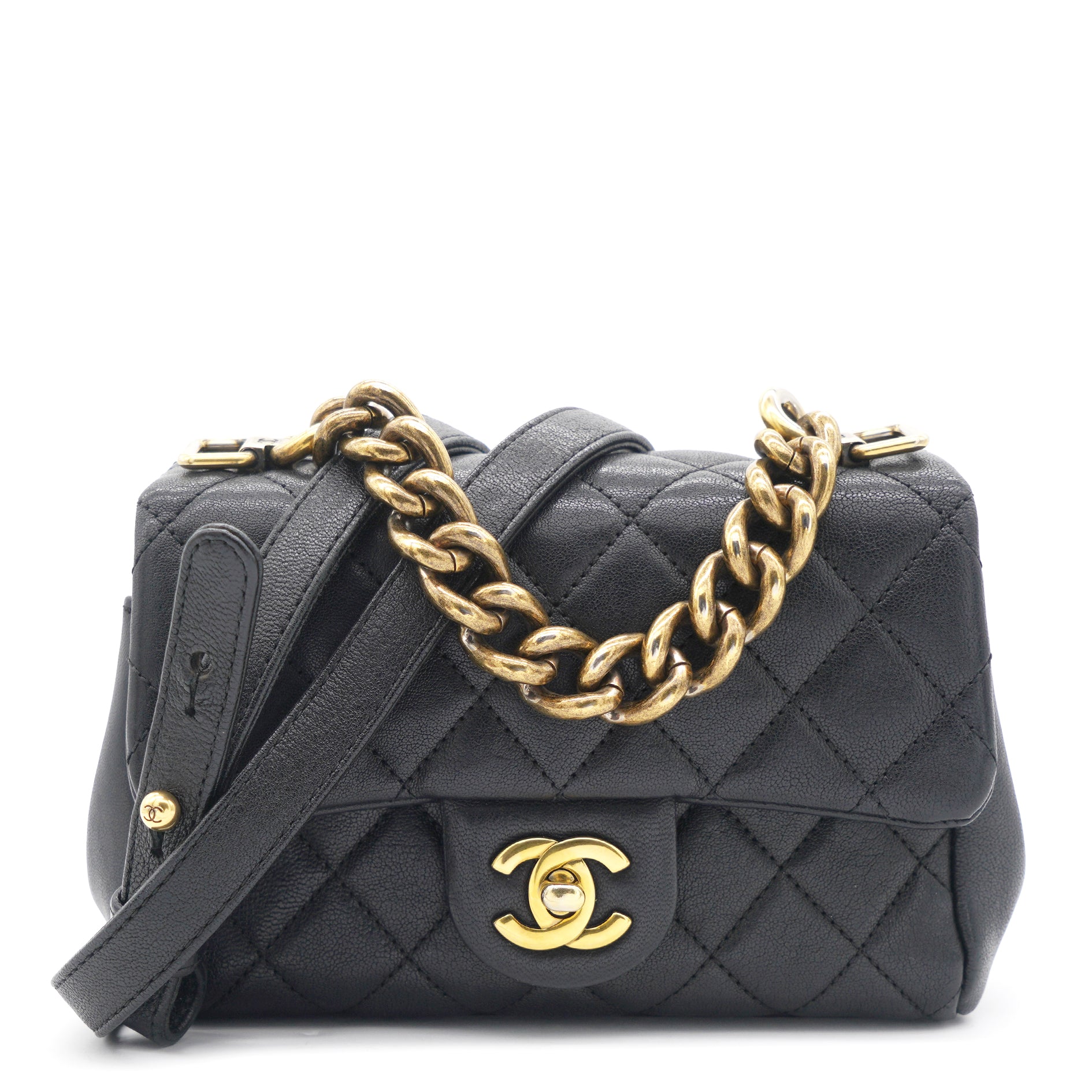 CHANEL Classic Medium Double Flap Black Quilted Caviar Leather Gold Hardware   The House of Authentic