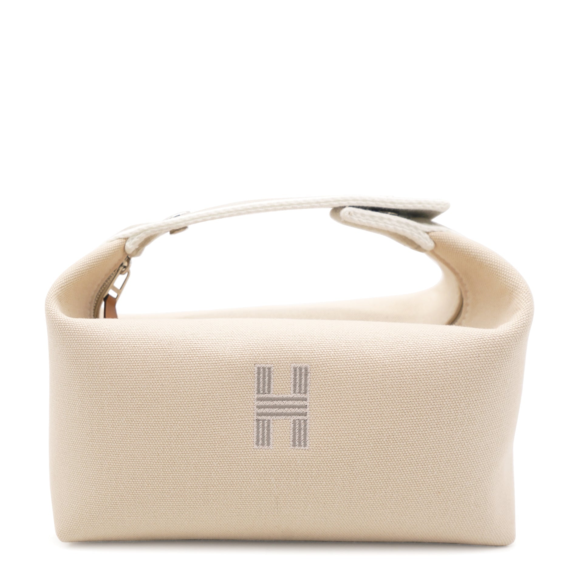 Hermes Trousse Bride-A-Brac Case Canvas Palladium Hardware In Rose