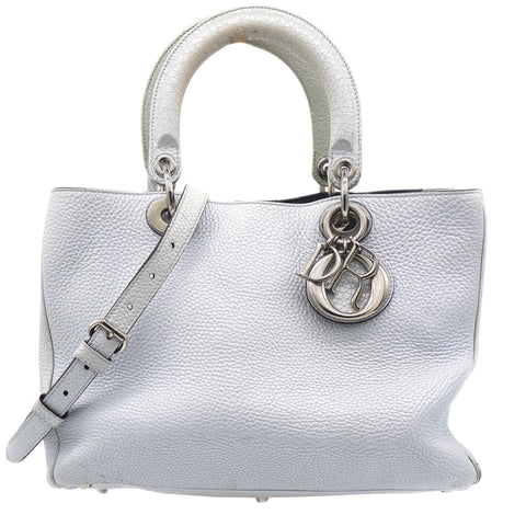 Calfskin Medium Diorissimo Bag Pearly Grey