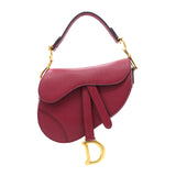 Red Leather Mini Saddle Bag