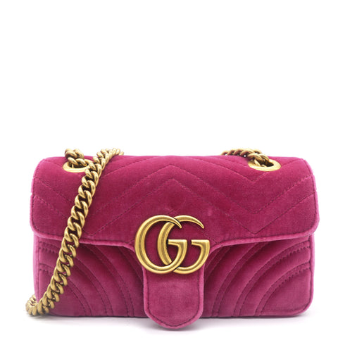 GUCCI Marmont bag velvet red mini