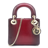 Python Mini Lady Dior Bag Red