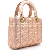 Rose Gold Cannage Leather Small Lady Dior My ABCDior Bag