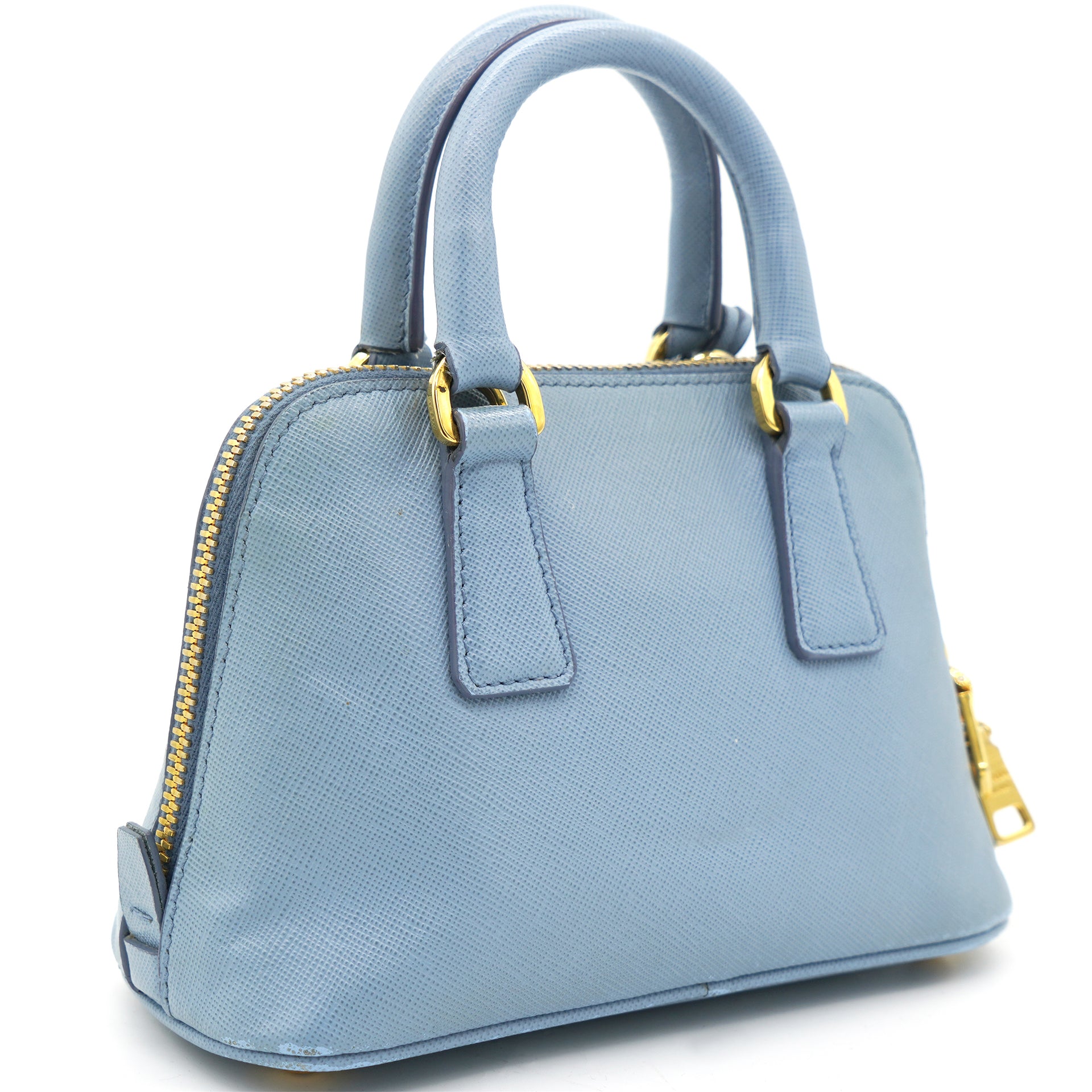 Prada Blue Saffiano Lux Leather Mini Promenade Crossbody Bag – STYLISHTOP