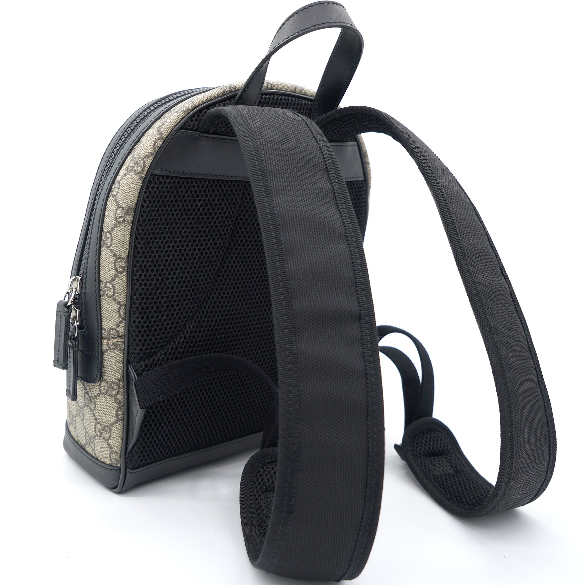 Gucci 406370 Eden GG Supreme Canvas Black Leather Backpack DOIXZDE