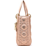 Rose Gold Cannage Leather Small Lady Dior My ABCDior Bag