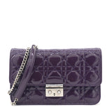 Purple Quilted Patent Miss Dior Flap Bag