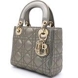 Metallic Cannage Leather Mini Lady Dior Tote