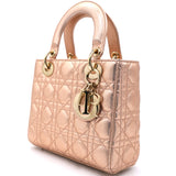 Rose Gold Cannage Leather Small Lady Dior My ABCDior Bag