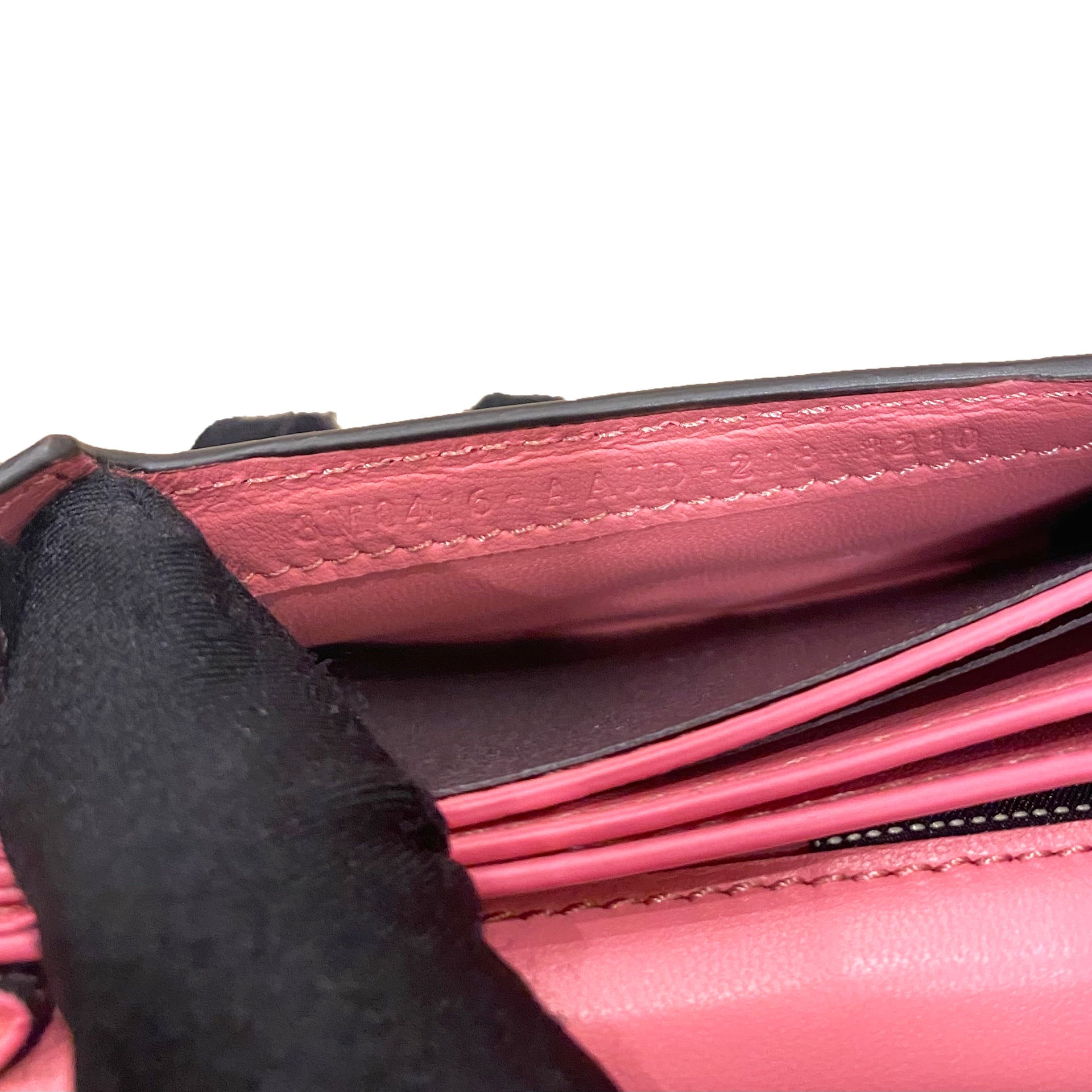 Baguette Micro Trifold - Pink FF nappa leather wallet