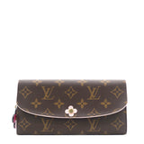 Louis Vuitton Porte Feuille Emily Monogram Long Wallet With flower charm  F/S