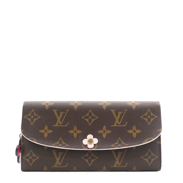 Louis Vuitton Monogram Canvas Red Emilie Bloom Flowers Wallet