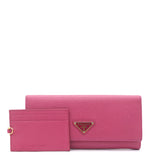 Saffiano Metal Oro Chain Wallet Fushia