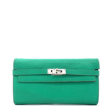 Goatskin Kelly Wallet Green