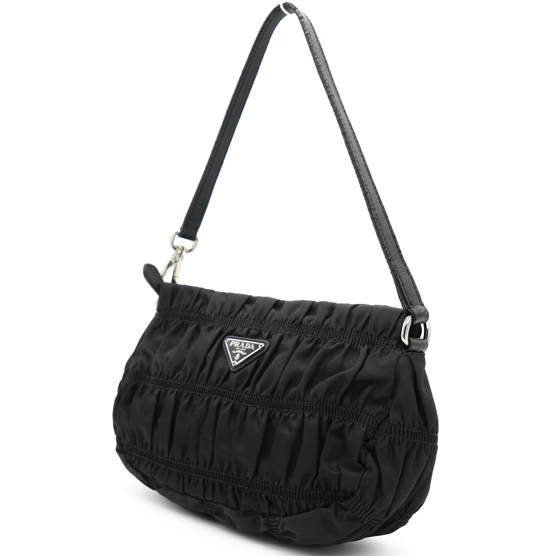 Prada Tessuto Nylon Gaufre Shoulder Bag Noir STYLISHTOP