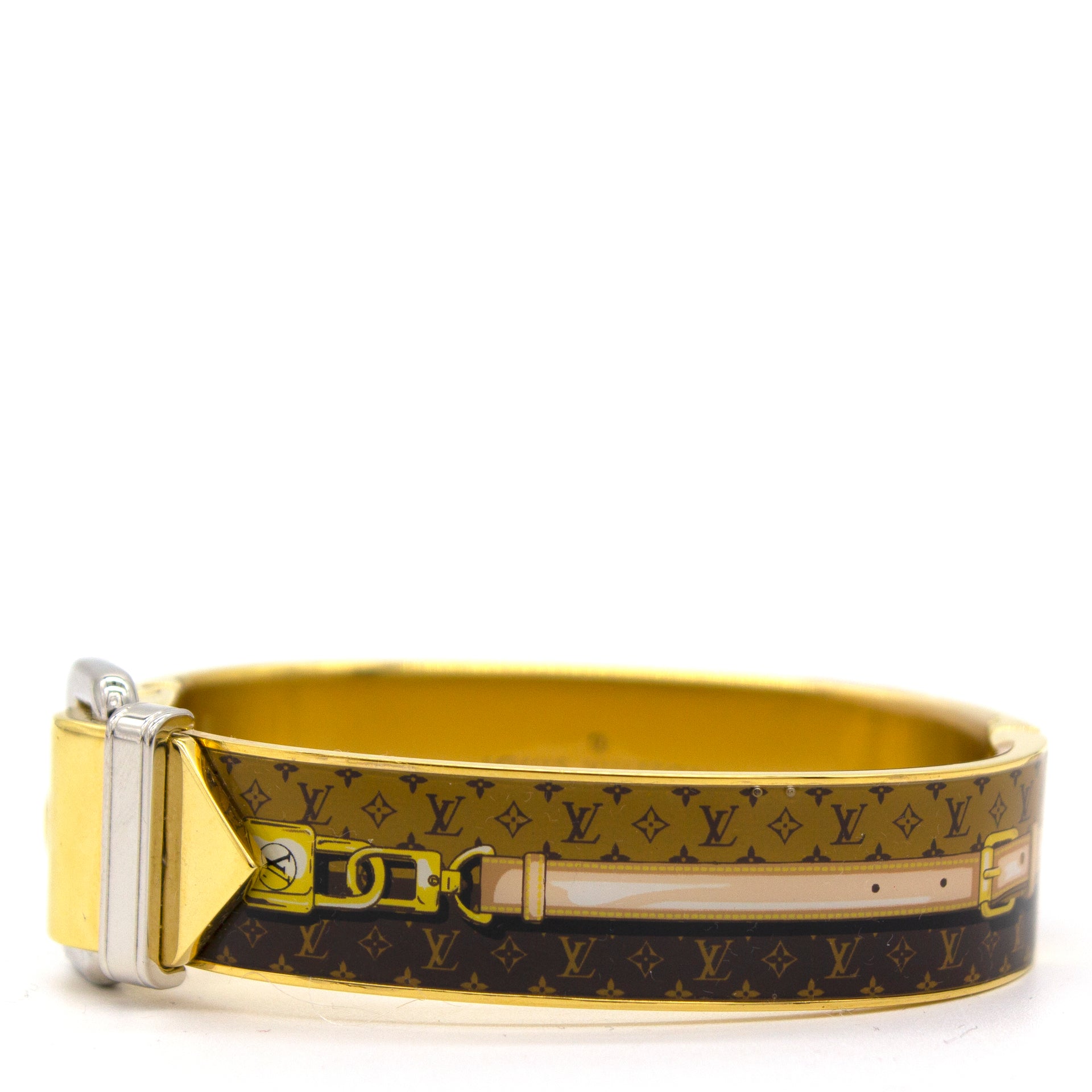 Louis Vuitton Monogram Gris Metal Monogram Confidential Bracelet