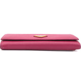 Saffiano Metal Oro Chain Wallet Fushia