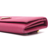 Saffiano Metal Oro Chain Wallet Fushia