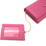 Saffiano Metal Oro Chain Wallet Fushia