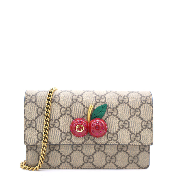 Gucci GG Supreme Monogram Mini Cherry Chain Bag STYLISHTOP