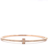 Tiffany T Diamond Hinged Wire Bangle Rose Gold