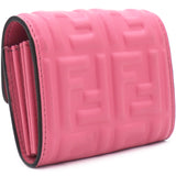 Baguette Micro Pink FF nappa leather wallet