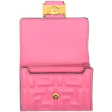 Baguette Micro Pink FF nappa leather wallet