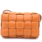 Orange Padded Leather Cassette Crossbody Bag