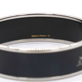 Black Enamel Thicker Caleche Bangle