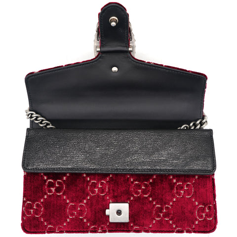 Gucci Red Dionysus GG Velvet Small Shoulder Bag - Farfetch