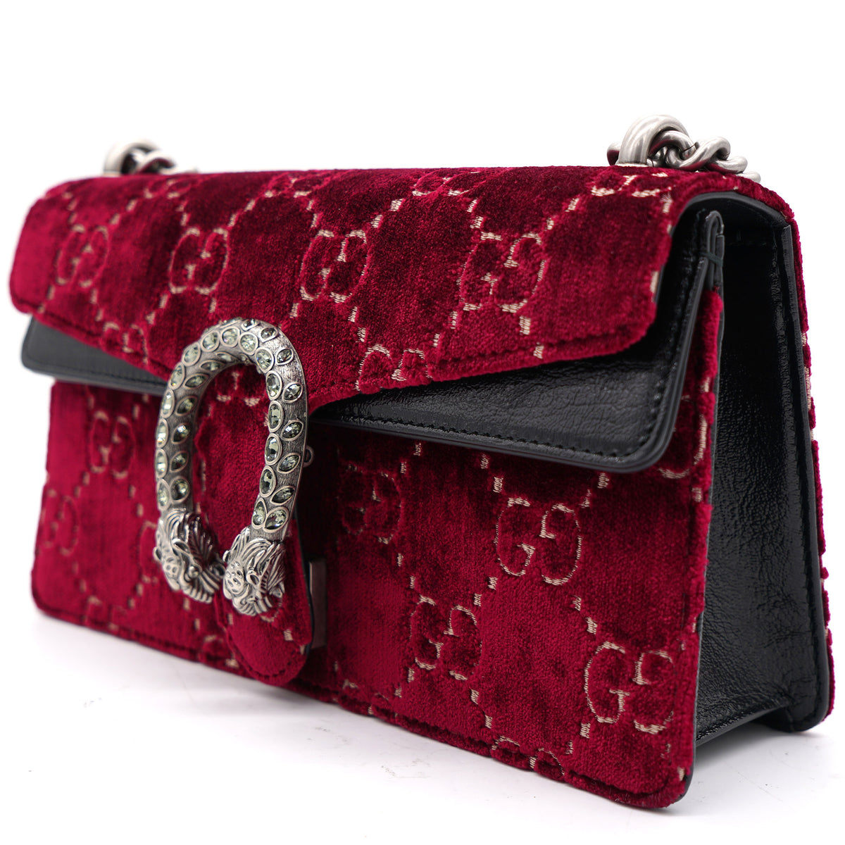 Gucci Red/Black Gg Velvet And Leather Small Dionysus Shoulder Bag –  Stylishtop