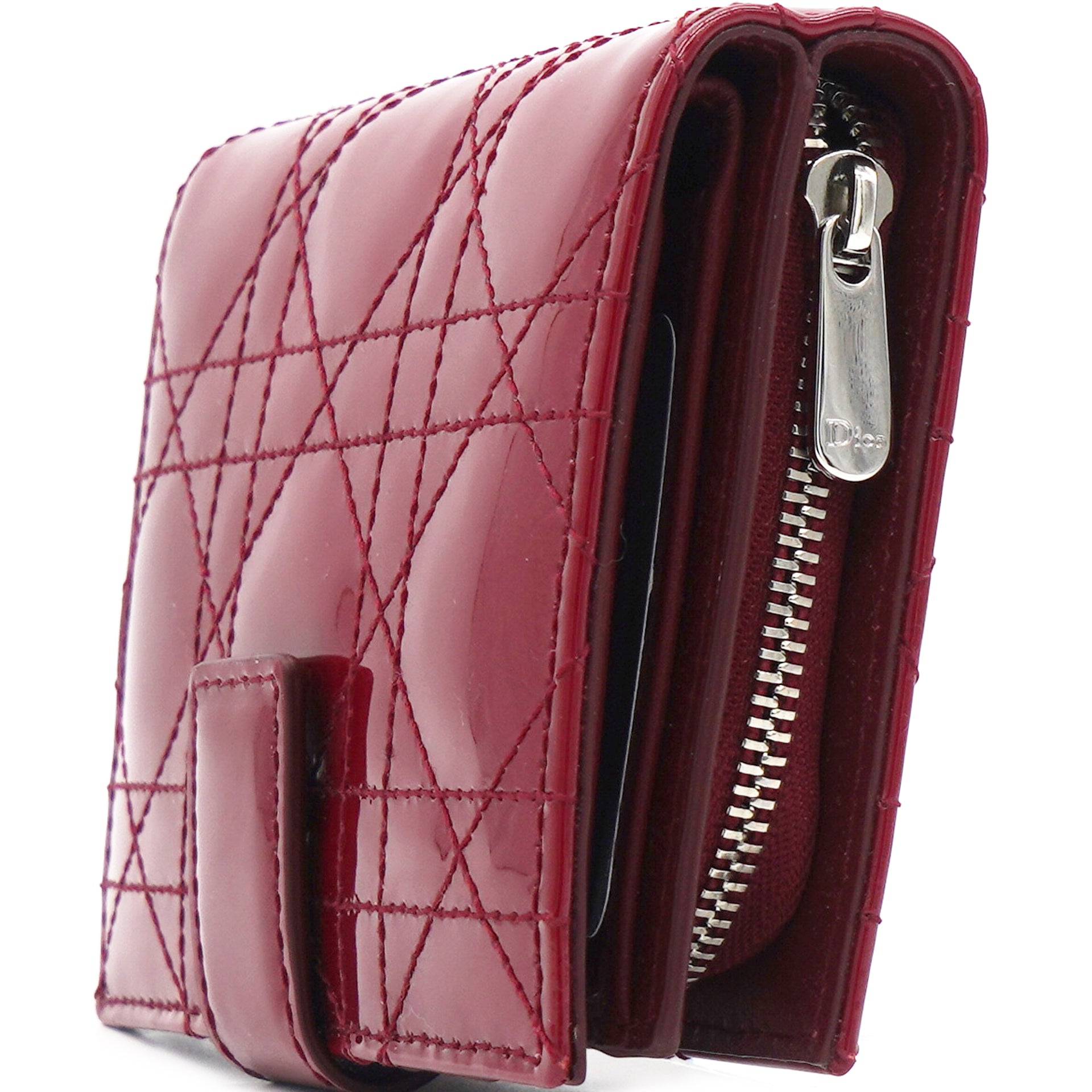 Dior Lady Dior cardholder Patent Leather Red