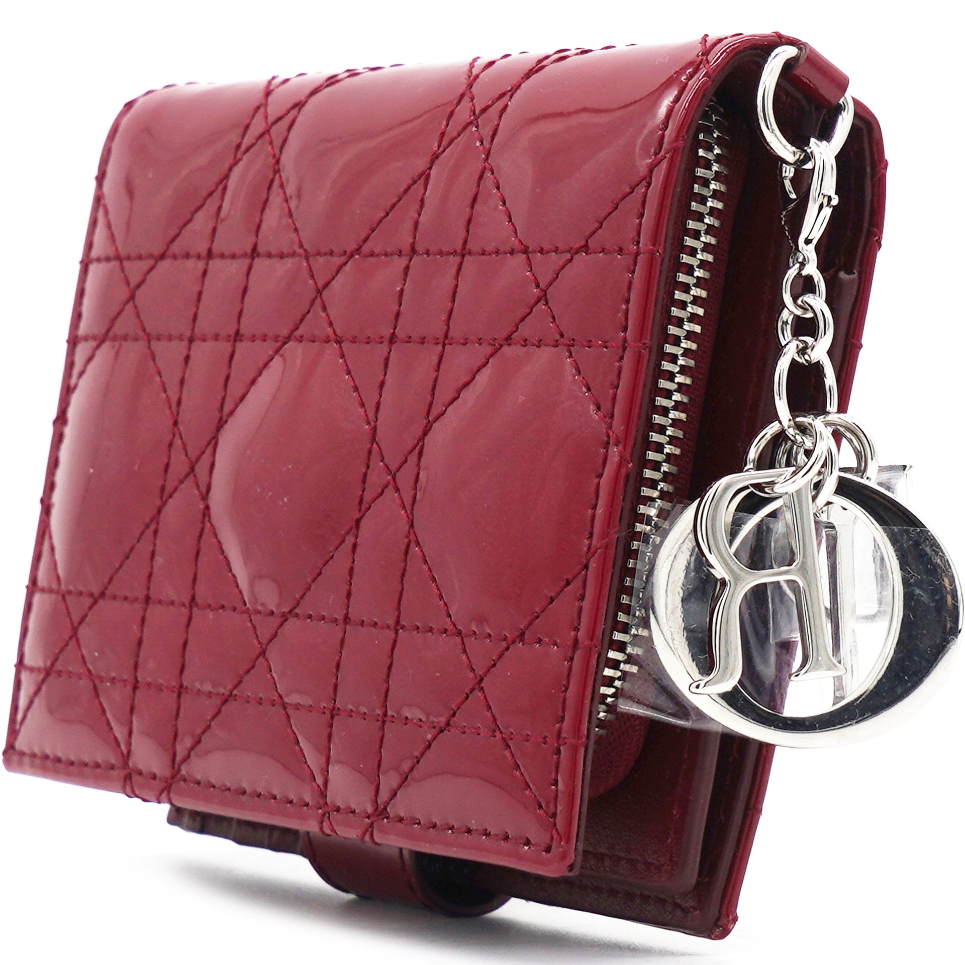 Red Patent Compact Wallet