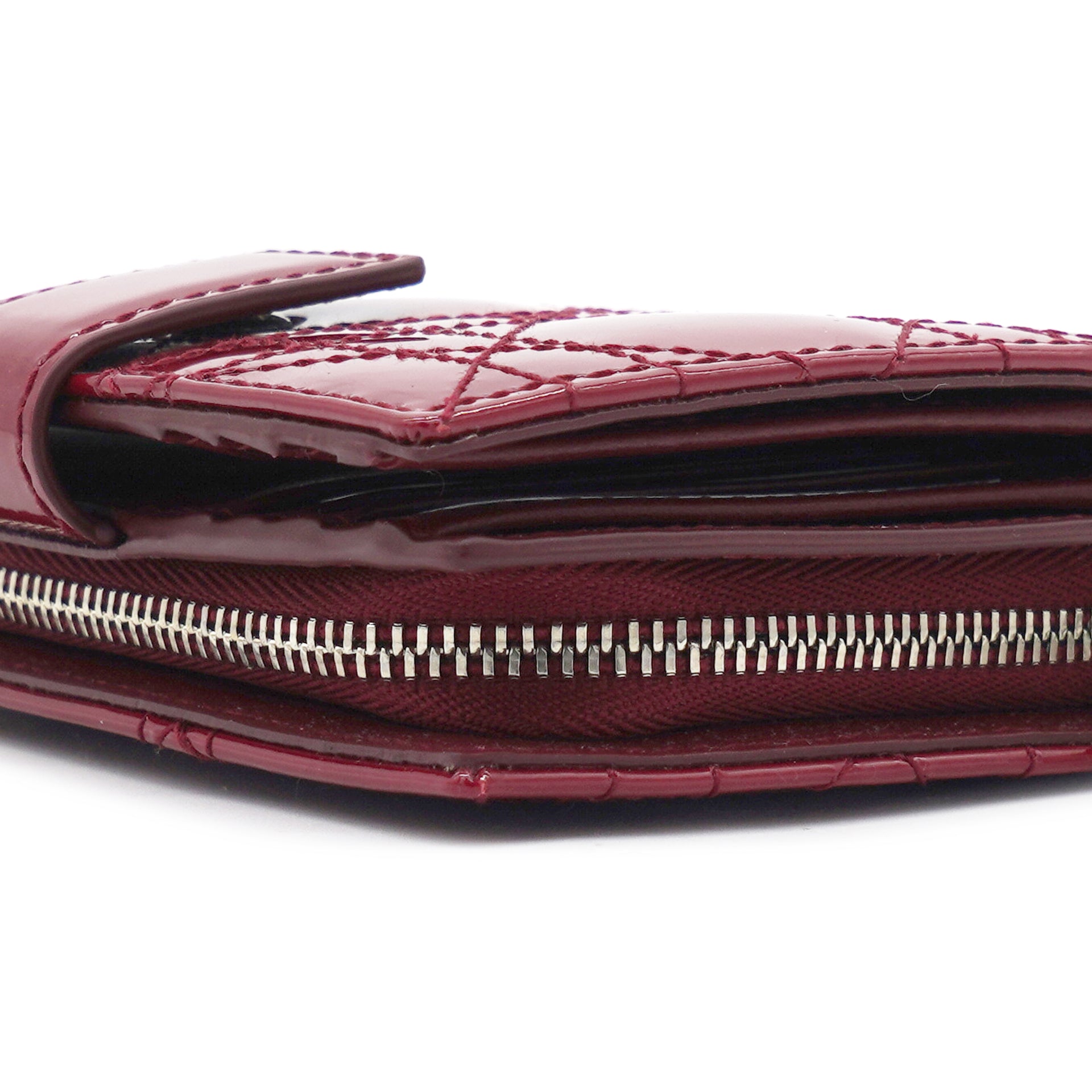 Red Patent Compact Wallet