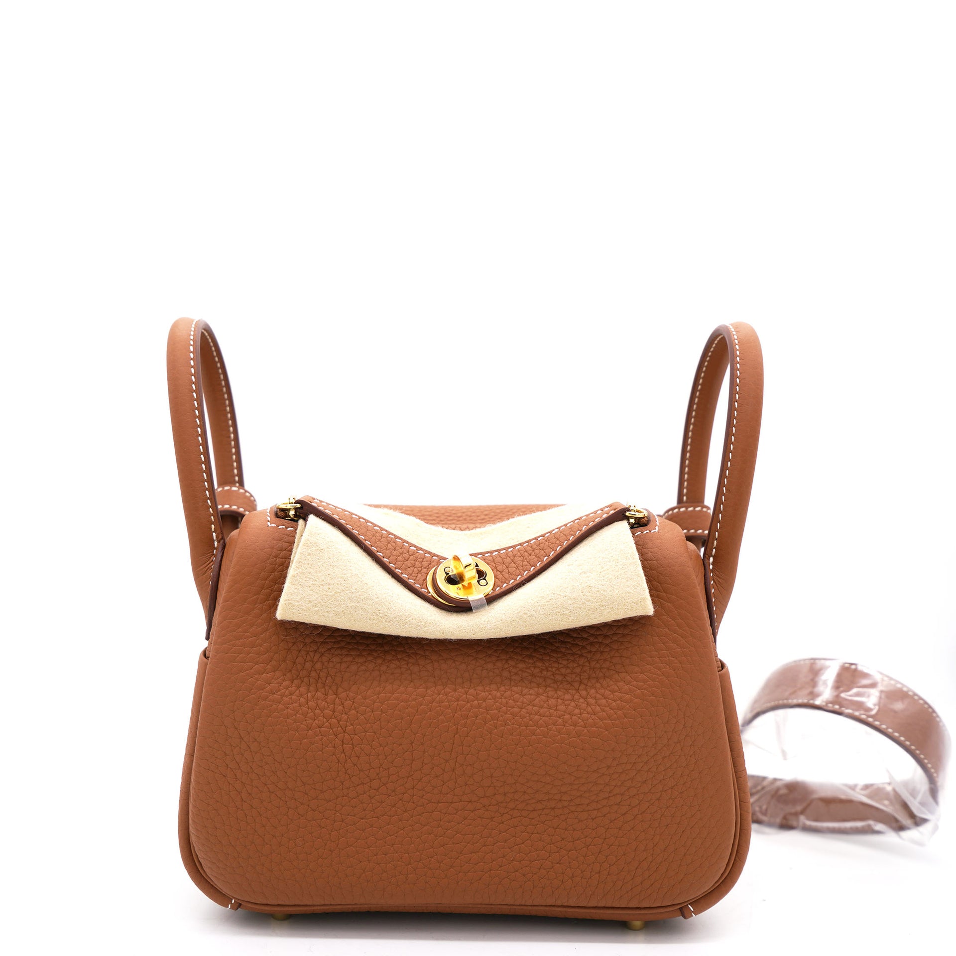 Hermes Gold Clemence Leather Mini Lindy 20 Bag – STYLISHTOP