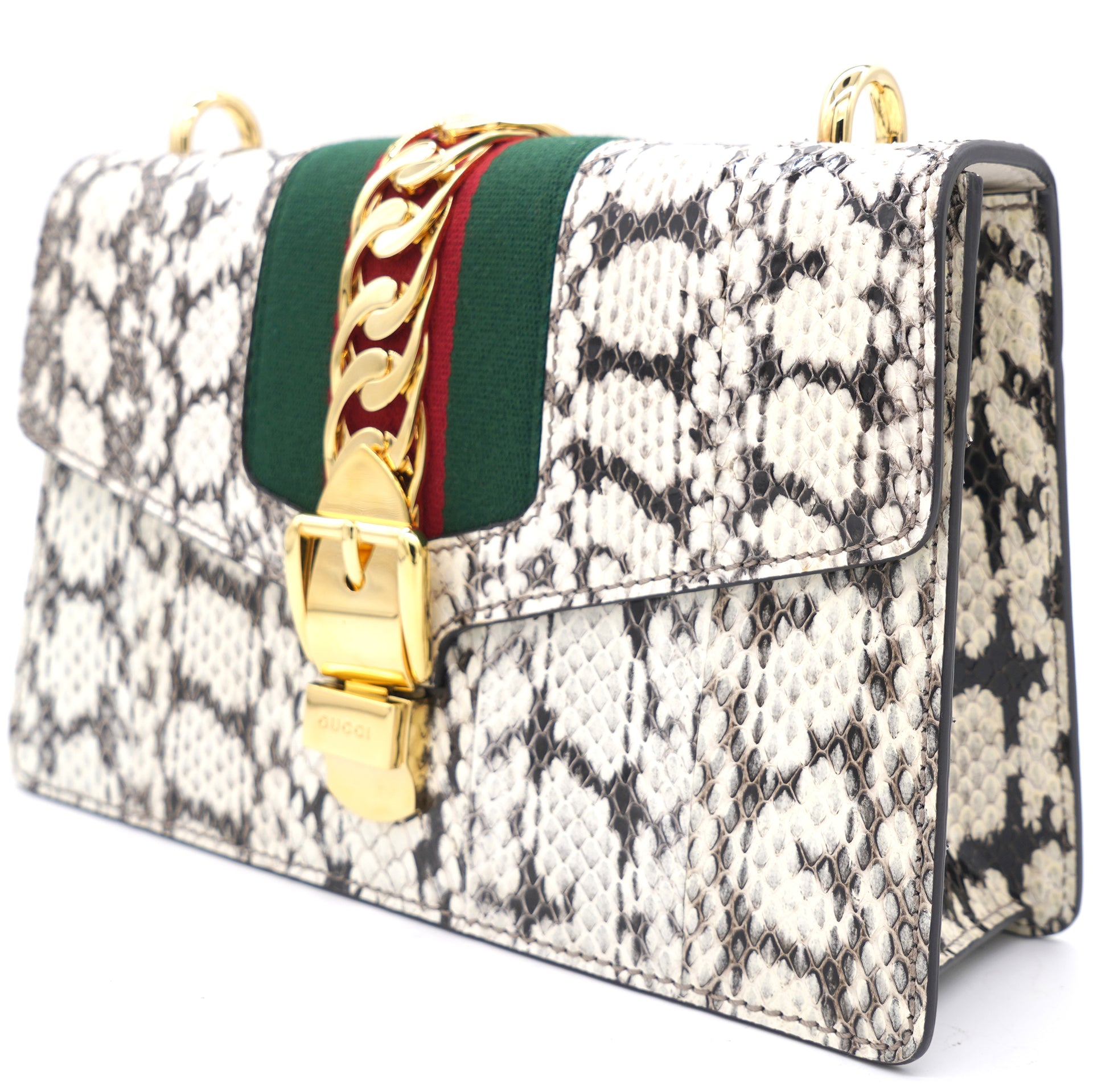 Gucci Ophidia straw shoulder bag snake leather | Lustre Boutique LLC