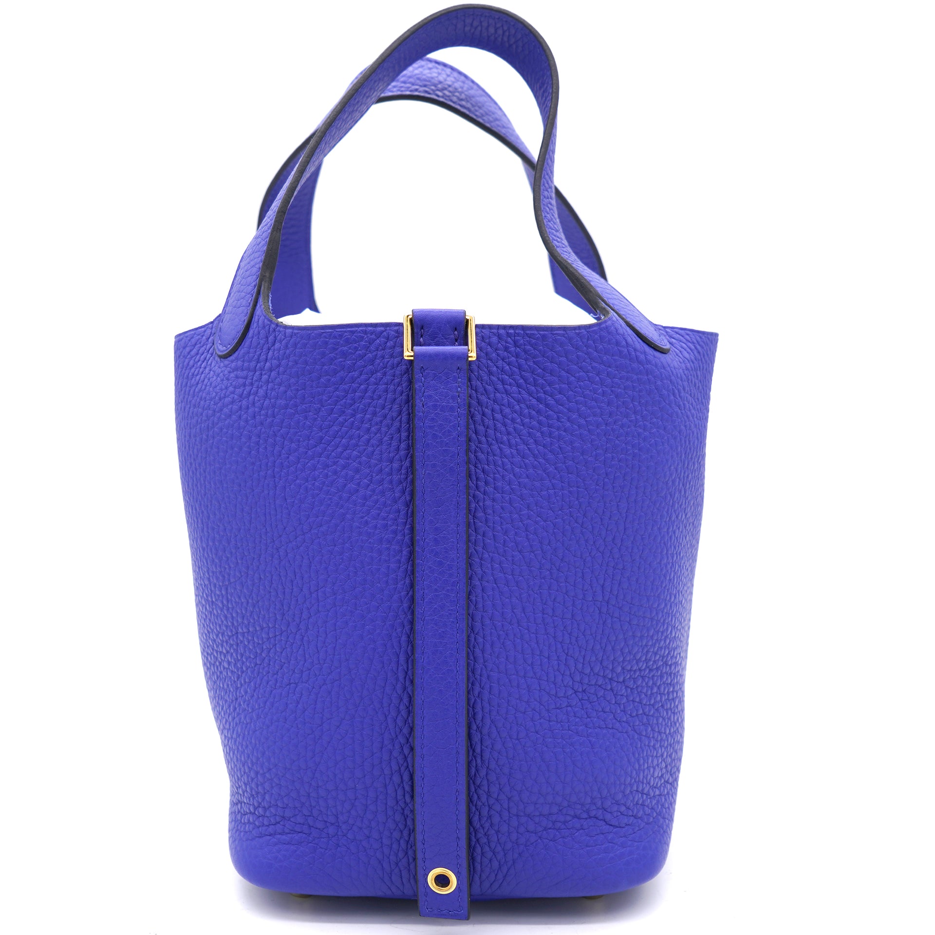 Bleu Electrique Clemence Leather Picotin Lock 18 Bag