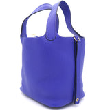 Bleu Electrique Clemence Leather Picotin Lock 18 Bag