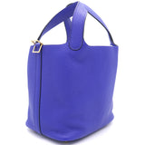 Bleu Electrique Clemence Leather Picotin Lock 18 Bag